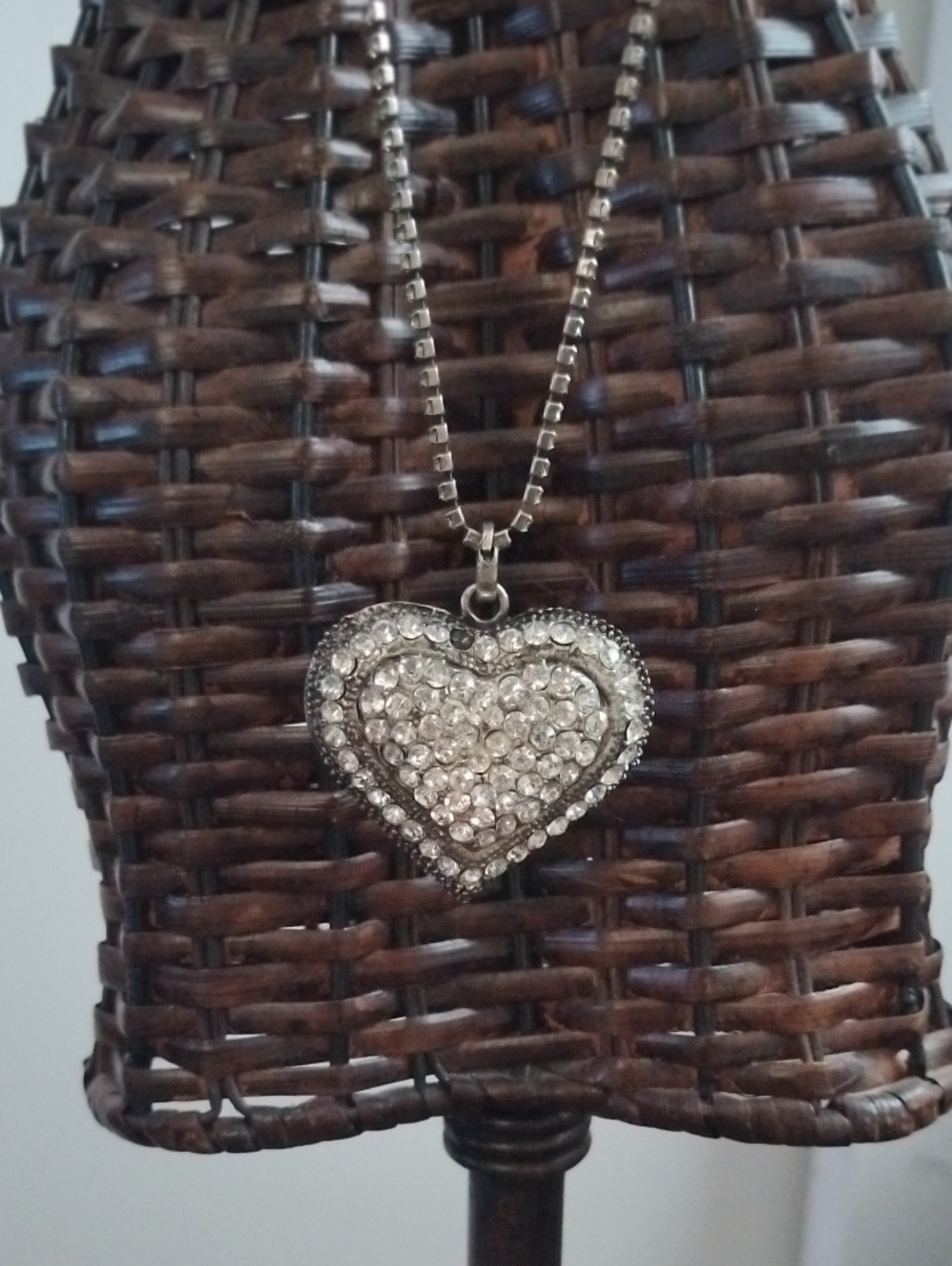 Silver Heart Crystal Pendant Necklace - Women's Jewelry